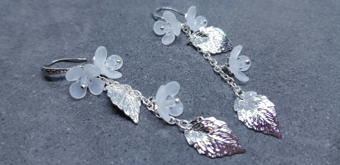 Flower Earrings, Clear PRIMERO Crystals®, Hypoallergenic Ear Wires, Special Occasion Earrings, Crystal Flower Earrings