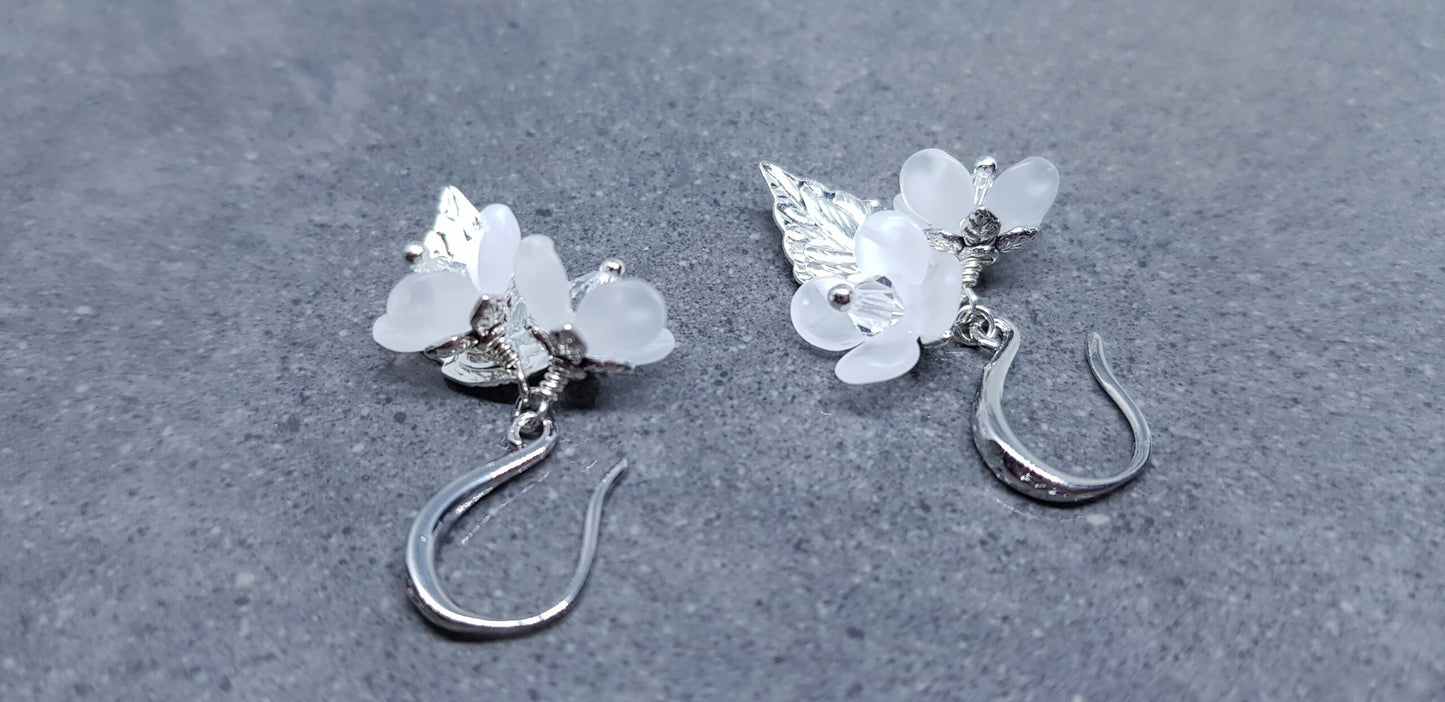 Flower Earrings, Clear PRIMERO Crystals®, Hypoallergenic Ear Wires, Special Occasion Earrings, Crystal Flower Earrings