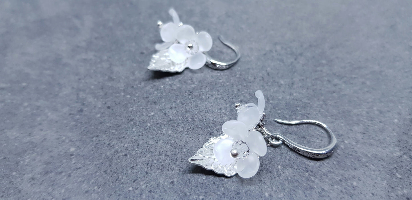 Flower Earrings, Clear PRIMERO Crystals®, Hypoallergenic Ear Wires, Special Occasion Earrings, Crystal Flower Earrings