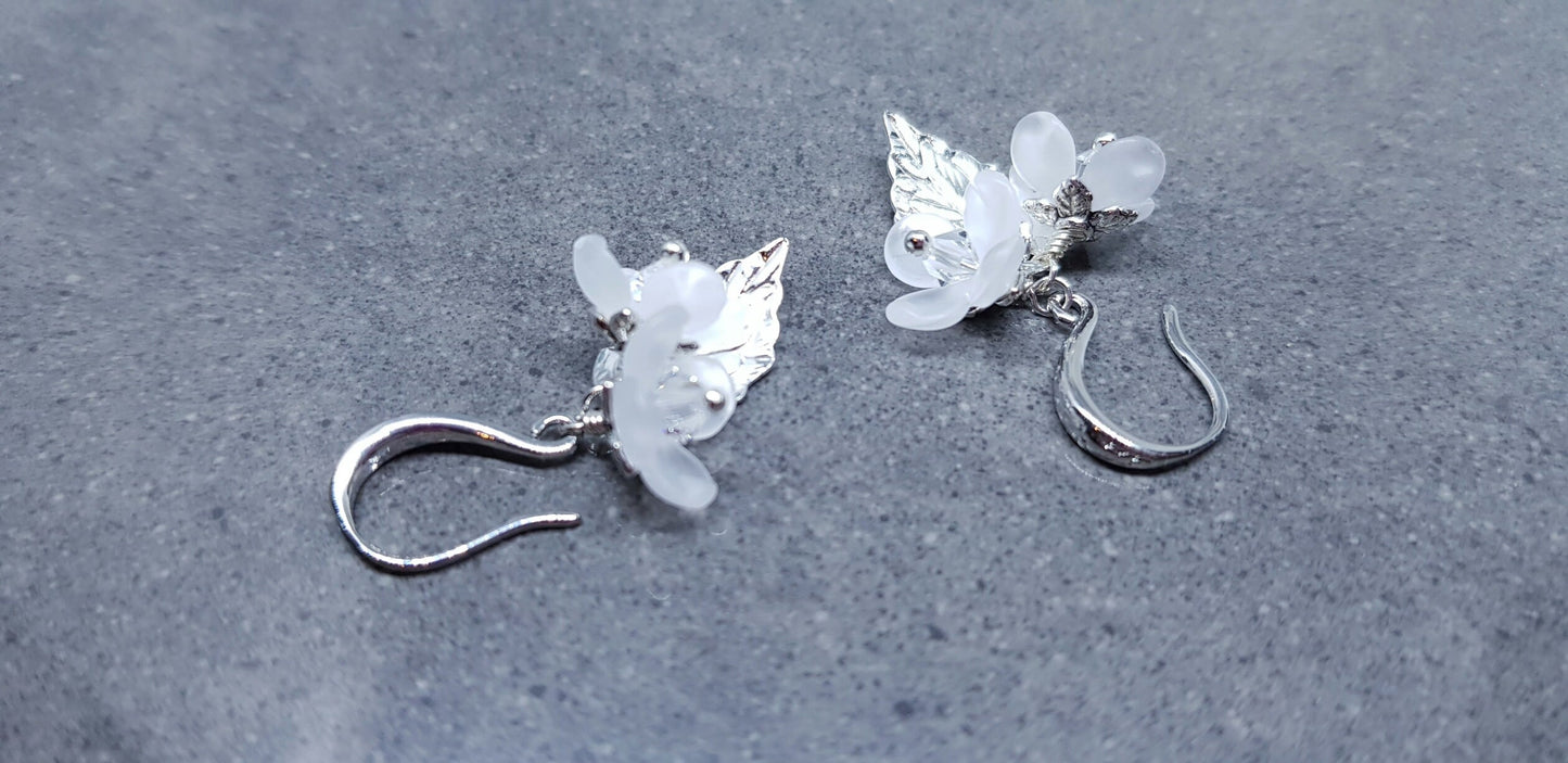 Flower Earrings, Clear PRIMERO Crystals®, Hypoallergenic Ear Wires, Special Occasion Earrings, Crystal Flower Earrings