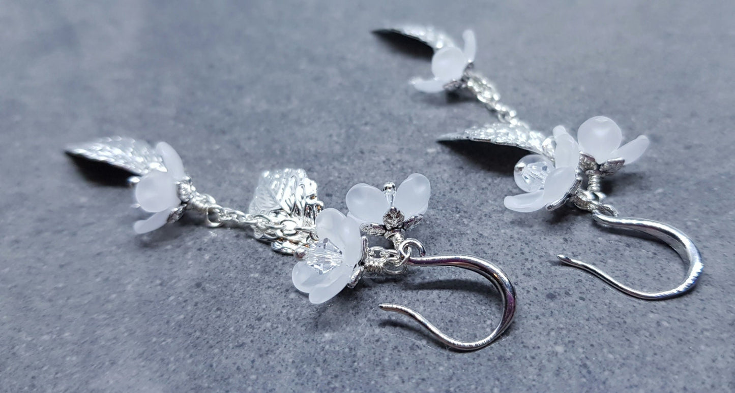 Flower Earrings, Clear PRIMERO Crystals®, Hypoallergenic Ear Wires, Special Occasion Earrings, Crystal Flower Earrings