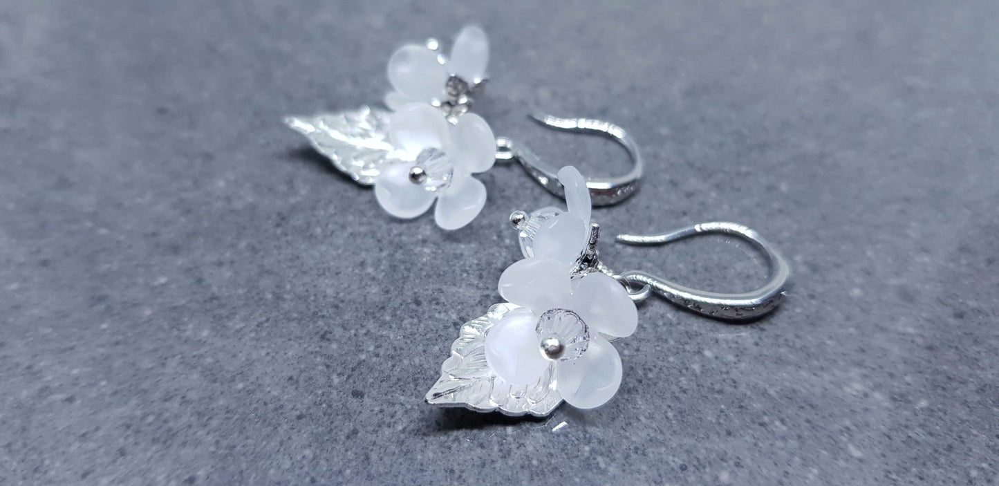 Flower Earrings, Clear PRIMERO Crystals®, Hypoallergenic Ear Wires, Special Occasion Earrings, Crystal Flower Earrings