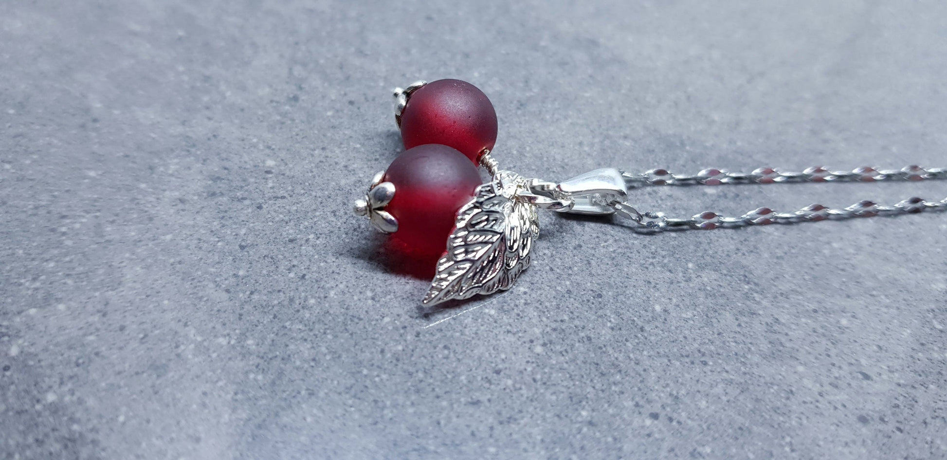 Glass Redcurrant Necklace, Fruit Necklace, Berry Necklace, Glass Jewelry, Fruit Jewelry