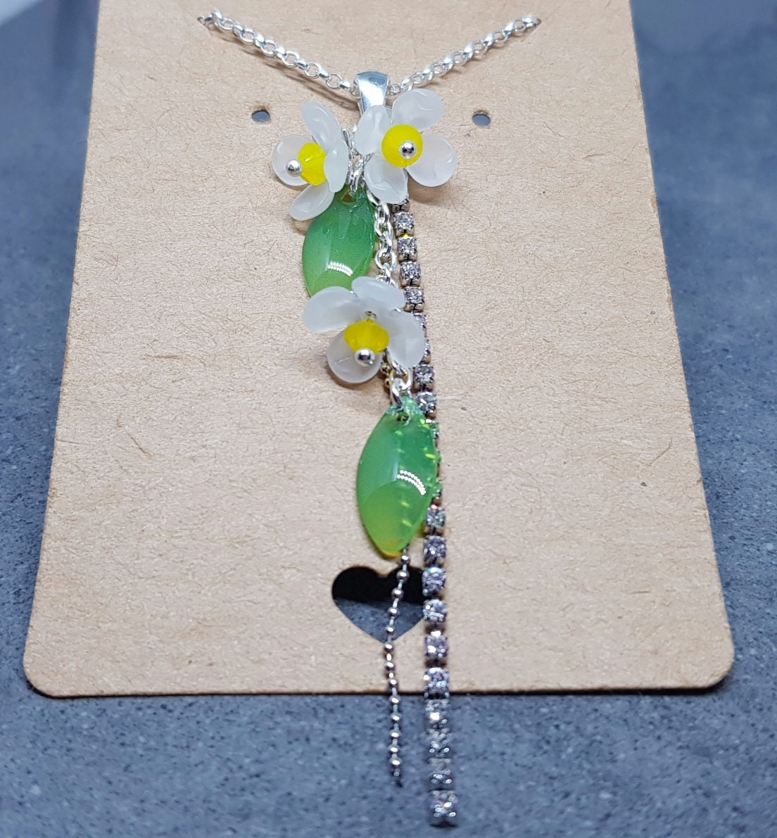 Flower Necklace, Yellow PRIMERO Crystals®, Daisy necklace, Daffodil Necklace, Spring Flower Necklace, Crystal Rhinestone