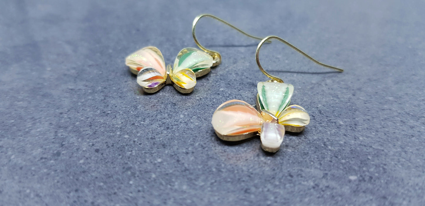 Butterfly Earrings, Choice of Ear Wires, Butterfly Gifts, Summer Jewelry, Multicoloured Pastels